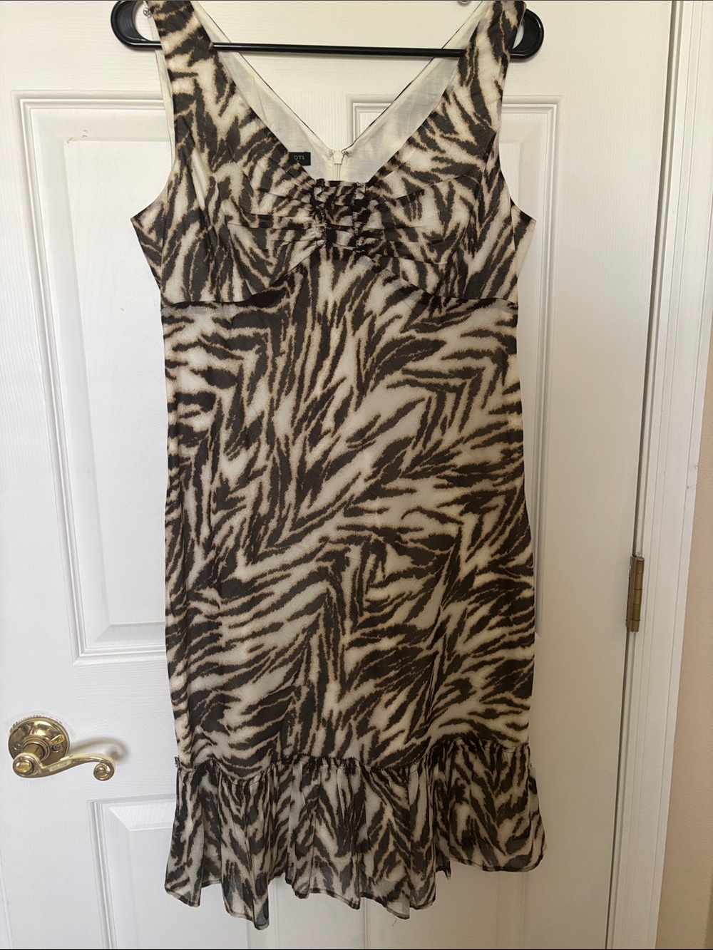 Talbots Brown and Cream Printed Dress